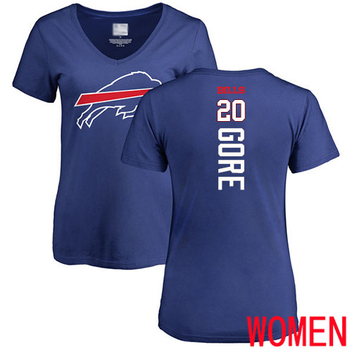 NFL Women Buffalo Bills #20 Frank Gore Royal Blue Backer T Shirt